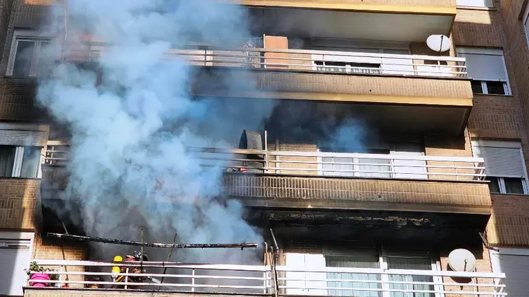 Incendio en el barrio Covadonga .