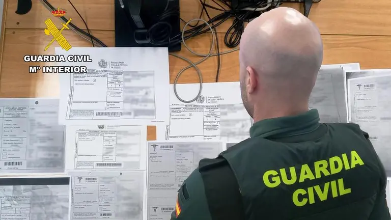 Recetas falsas detectadas por la Guardia Civil.