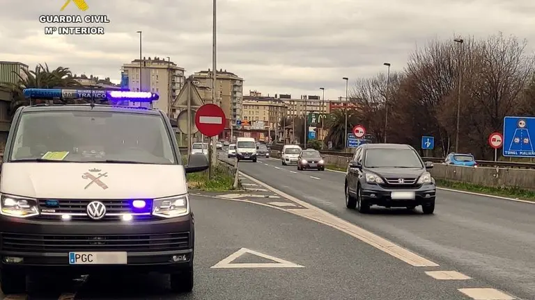 Control de tráfico de la Guardia Civil.
