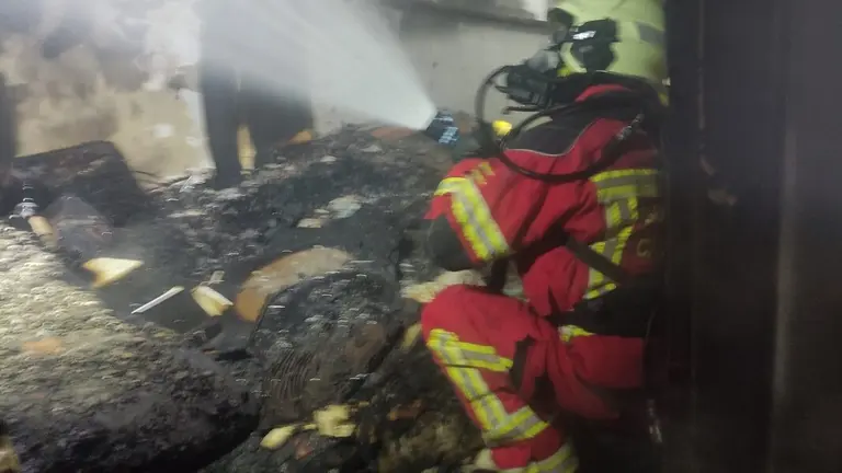 Incendio en la localidad de Mataporquera.