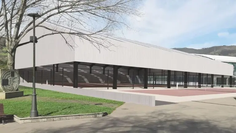 Infografía del proyecto en las pistas de tenis.