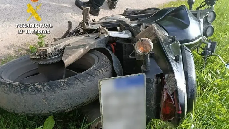 Motocicleta implicada en el suceso.