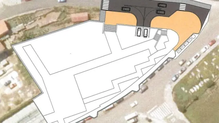 Plano del aparcamiento subterráneo en Liencres.