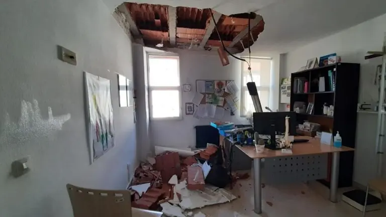 Derrumbe del centro de salud de Reinosa.