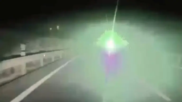 Fotografía del láser a los vehículos.