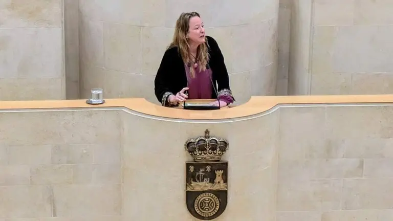 Leticia Díaz interviene en el Parlamento de Cantabria.