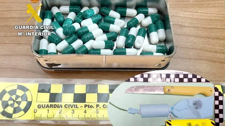 Material incautado en Cacicedo.