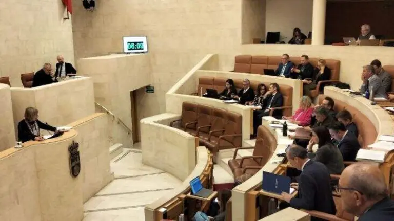 Un instante de la sesi&oacute;n plenaria del Parlamento de Cantabria.