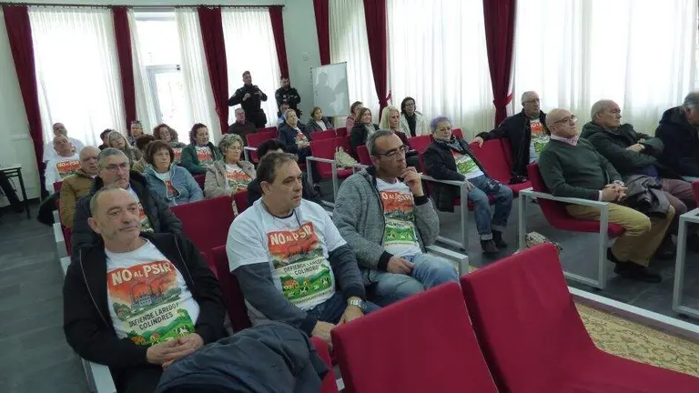 Miembros de la Plataforma contra el PSIR de Laredo en el Pleno. R.A.