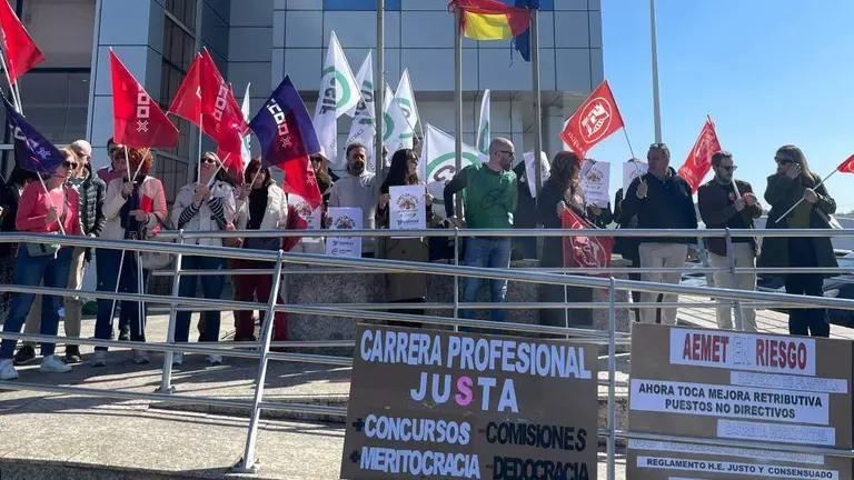 Concentraci&oacute;n de los trabajadores de la Aemet.