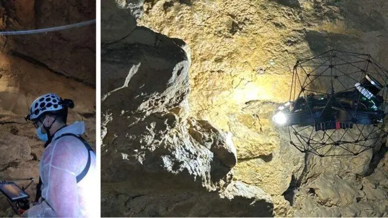 Actuaci&oacute;n en las grietas en la Cueva de Altamira.