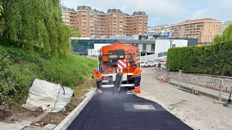 Estado de las obras en el vial en Santander.