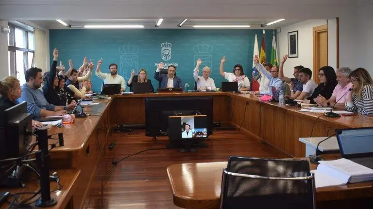 Los concejales en el Pleno de Pi&eacute;lagos.