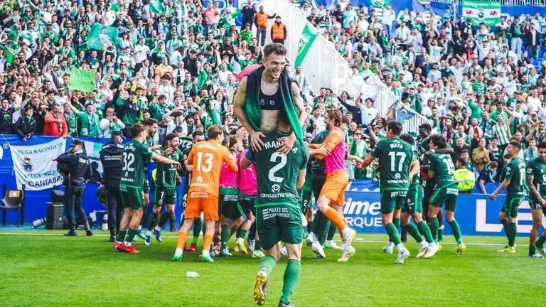 Celebraci&oacute;n de la victoria del Racing.