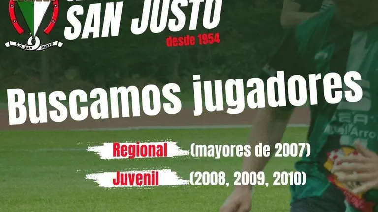 Cartel San Justo Regional y Juvenil.