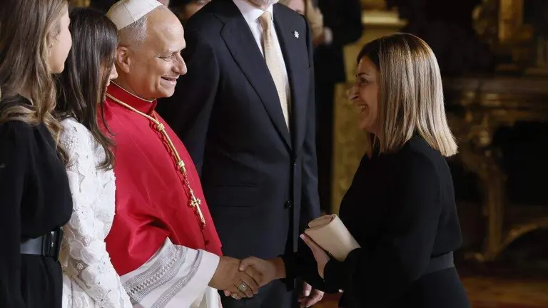 Buruaga en el acto del Papa Le&oacute;n