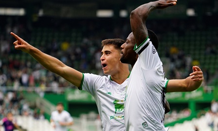 Los verdiblancos disfrutan de uno de sus goles.