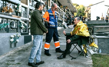 El actor Karra Elejalde en el rodaje.