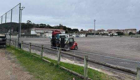 Obras en el campo de fútbol Iván Pulido.