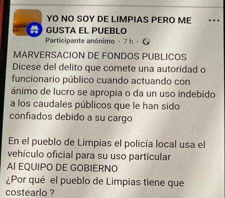 Queja en las redes sociales.