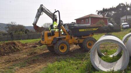 Obras de saneamiento en Oruña.