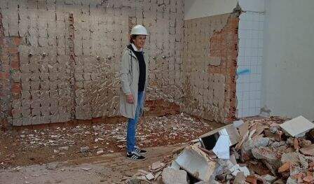 Inicio de las obras en los vestuarios.